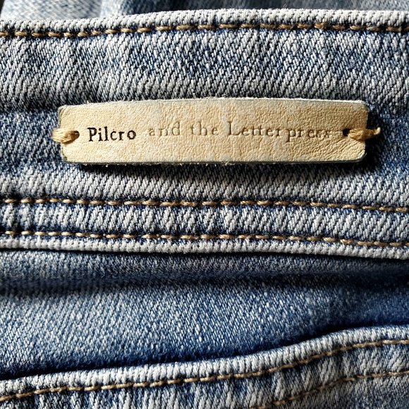 Anthropologie Pilcro Slim Boyfriend Jeans Side Stripe Distressed Size 27 - Picture 8 of 13